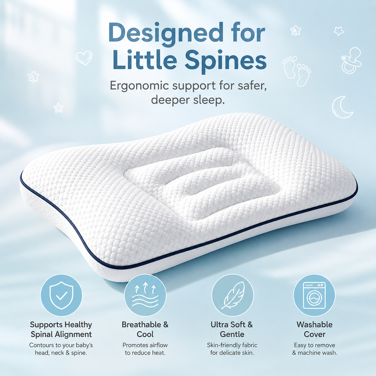 Vertibliss Ergonomic Baby Pillow – Supporting Every Little Spine_Bundle